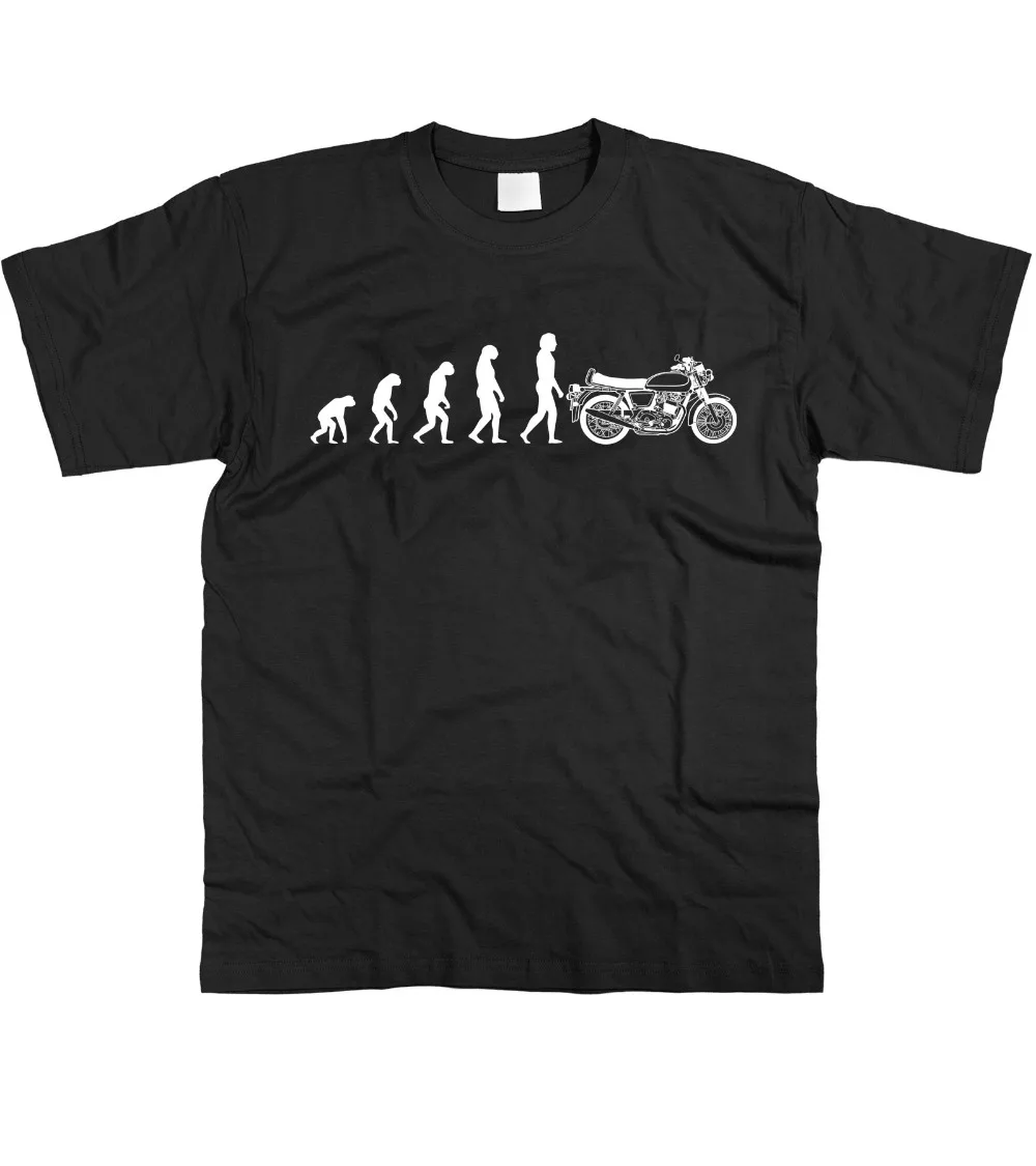 Модная мужская футболка s Мужская Летняя Повседневная мотоциклетная Evolution Of Man To
