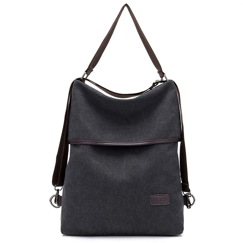 JIAOO женский модный рюкзак из парусины повседневная женская сумка большой Многофункциональный школьный рюкзак, рюкзак для путешествий женская сумка Mochila - Цвет: Черный
