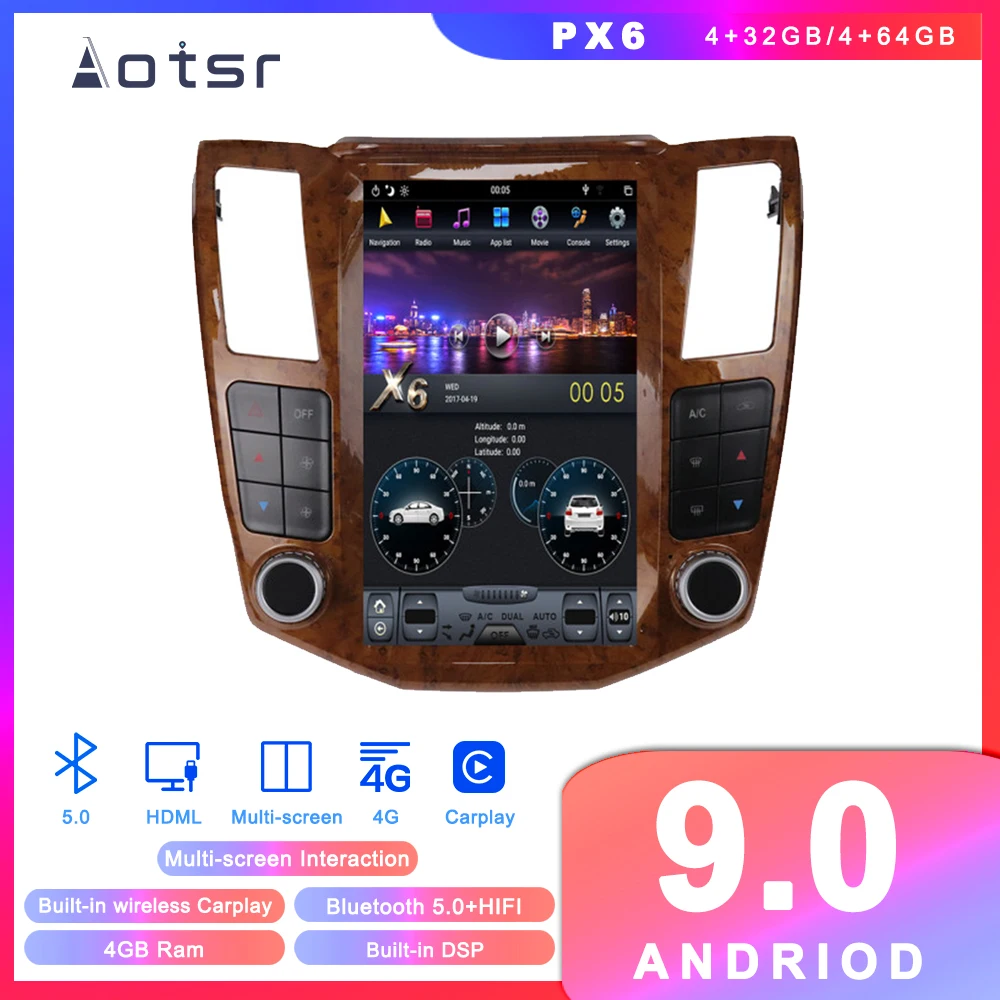 Автомобильный DVD плеер Tesla Android 8 GPS навигация для Lexus RX300 RX330 RX350 2004 2007 автомагнитола