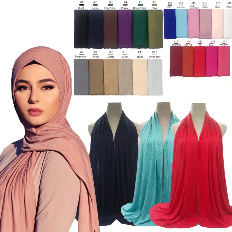 Plain Smooth Stretchy QUALITY cotton//polyester blend Scarf//Hijab//Shawl