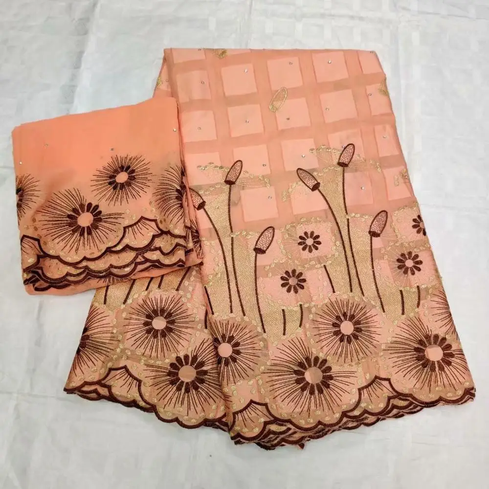 

peach lace fabric swiss voile lace in switzerland latest african laces 2019 tissu perlage dubai fabric high quality 7yard/lot