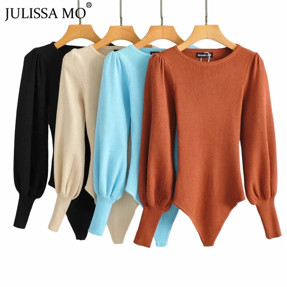 Bodysuit Fashion Puff Sleeves Bodysuits Women Puff Sleeve Bodysuit