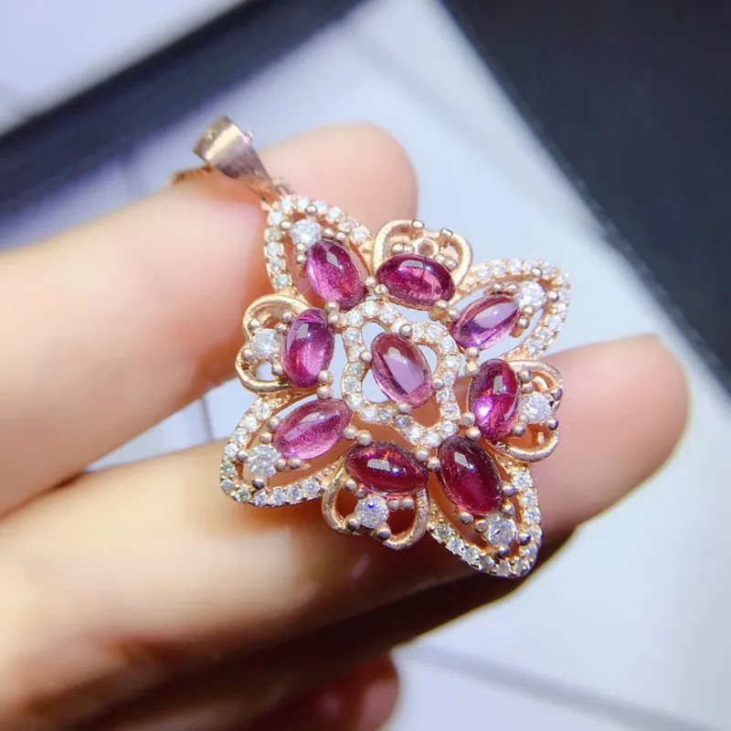 Натуральное Настоящее пиканатное большое ожерелье подвеска 0.6ct* 9 шт драгоценный камень Серебро 925 пробы хорошее ювелирное изделие Q9102422