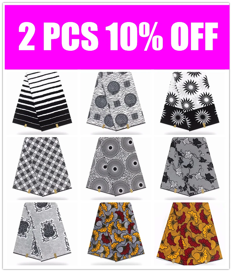 

African Wax Print Fabric Ghana Wax Ankara African Fabric 6 Yards Cotton Ghana for Wedding 92124