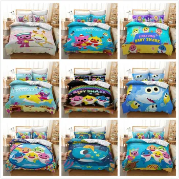 

Home Textile 3D Shark Print Bedding Set Children Cotton Cartoon Duvet Cover Sets Twin Full Queen King Size Free Shipping