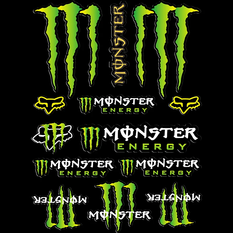 Racing Motorcycle Monster Energy Stickers Decals Car Bike Helmet Drink Logo Set | Автомобили и мотоциклы