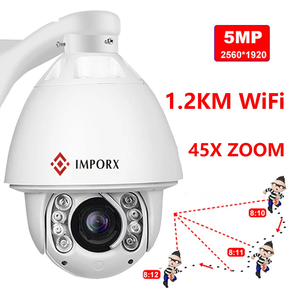 『Video Surveillance!!!』- IMPORX 5MP 45X Optical Zoom Auto Tracking
PTZ IP Camera Wireless Bridge 1KM Humanoid Recognition Track High Dome
Wiper Camera