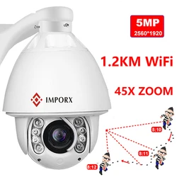 IMPORX – caméra de surveillance dôme haute PTZ IP, dispositif de sécurité sans fil, avec Zoom optique 5MP 45X, suivi automatique, pont de reconnaissance humanoïde, 1KM 