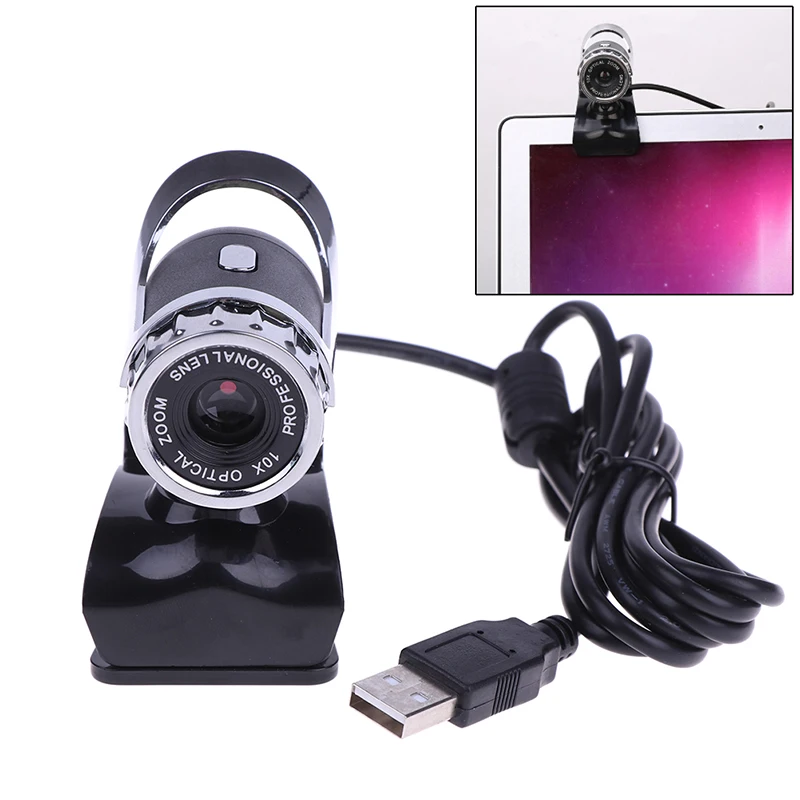360 Degree USB 5 Megapixel HD Camera Web Cam Mic Clip-on For Computer Laptop