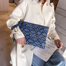 Клатч со змеиным узором, женская сумка, новинка, сумка-конверт, большая вместительность, темперамент, сумка для банкета, искусственная кожа, женская сумка