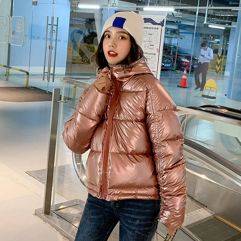 Bright Down Cotton Parkas Women's Short Bread clothing New Winter Chic Cotton Coat Women