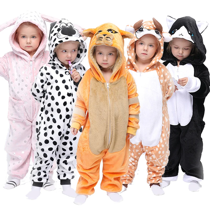 Kids Kigurumi Onesie Unicorn Pajamas For Children Animal Panda Blanket Sleepers Baby Costume Winter Boys Girls Licorne Jumspuit