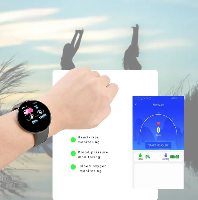 Rovtop D18 Bluetooth Смарт-часы для мужчин и женщин кровяное давление смарт-трекер Шагомер 116 плюс умные часы для Android IOS
