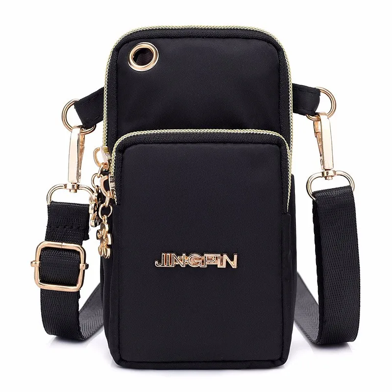 AUYKERUN Women's Nylon Crossbody Bag - Waterproof, Small Casual Messenger Purse (Black)