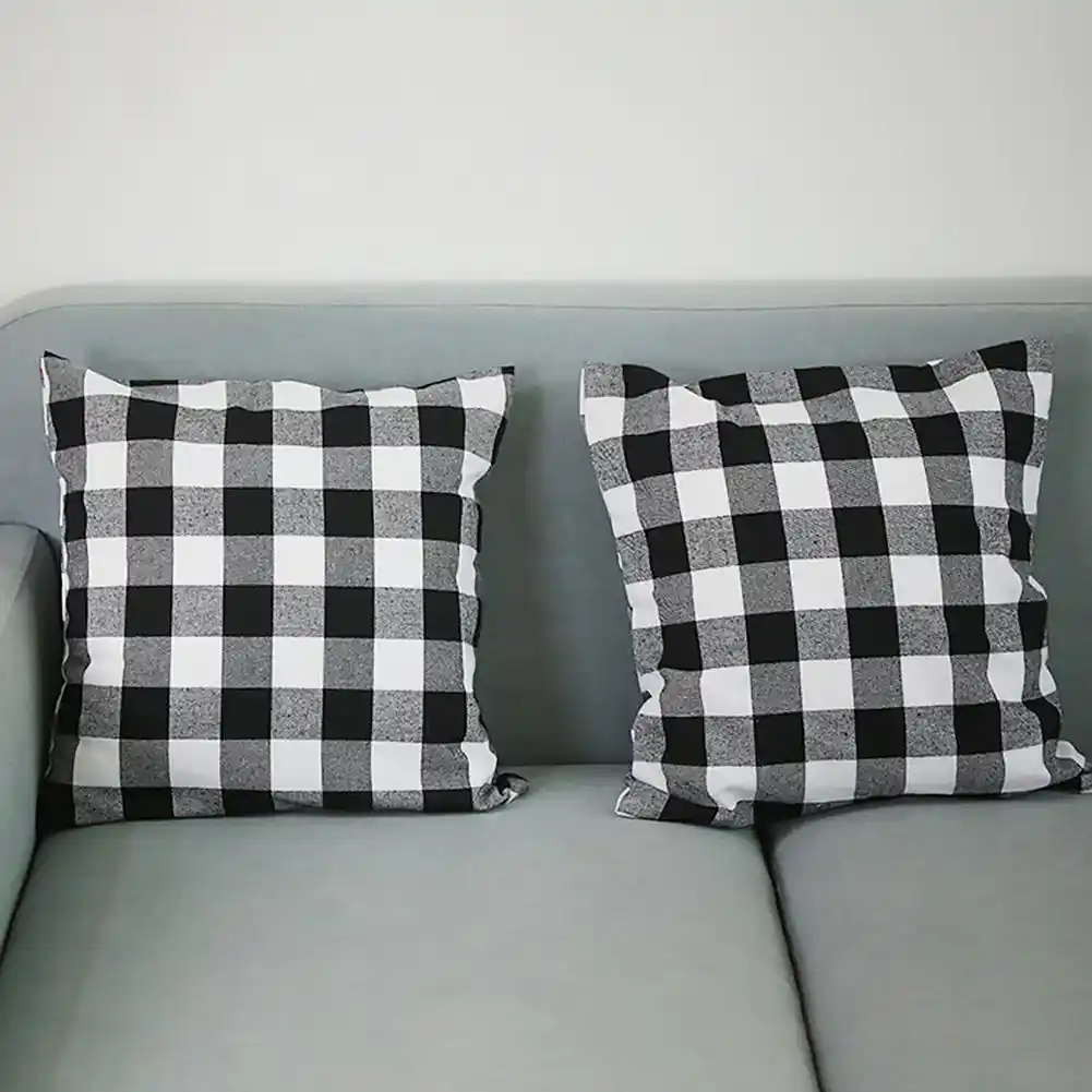 New Square Plaid Throw Pillow Case Cushion Protective Cover Home