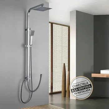 

Kibath shower Column WITHOUT FAUCETS extendable 80-120cm. Square super-slim. Includes derailleur, hoses, handle and sprayer