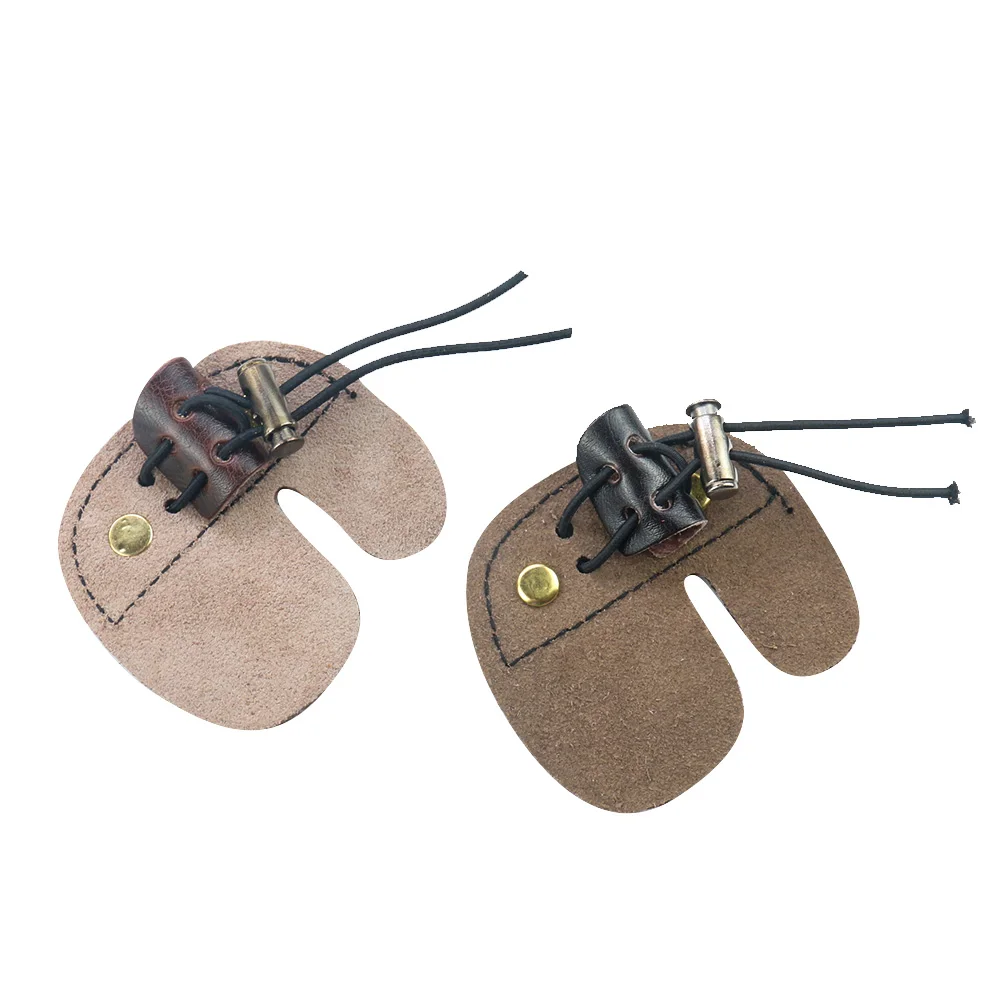 Leather Archery Finger Guard Protection Pad Glove Tab Recurve Bow Hand Guard Tool Arrow Training Shooting Hunting Accessories