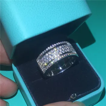 

Charming Promise ring Micro Pave AAAAA Cz Stone Real 925 Sterling silver Engagement wedding band ring for women Party Jewelry