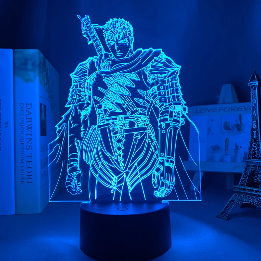 Veilleuse Decorative En 3d Pour Chambre A Coucher Cadeau D Anniversaire Lampe De Table Manga Berserk Aliexpress