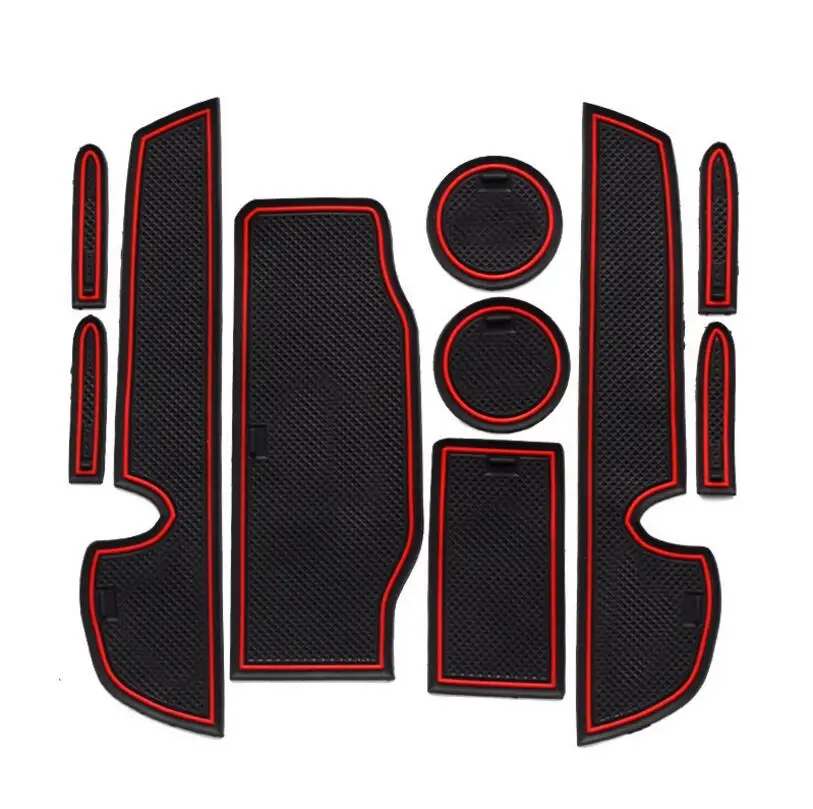 

10PCS Car Cushion Non-Slip Gate Slot Pad Cup Mat Car Interior Door Slot Pad For LEXUS IS250 IS300h IS350 2013-2015 Car Styling