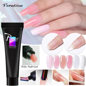 

Verntion Pink White Gel Acrylic Quick Extension PolyGel Builder Poly Gel Jelly Clear White Extension Gel Varnish Primer Nail Art