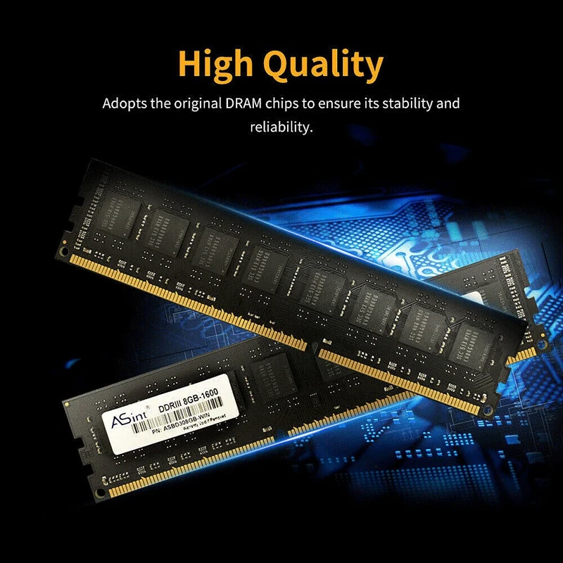 ASint DDR3 8GB Ram 1600MHz настольная память с теплоотводом 240Pin низкая мощность