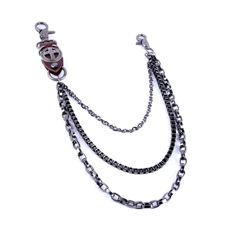 

Men's Waist Key Chain Gun Black Heavy Rock Metal Hip Hop Gothic Punk Style Pants Trousers Chain Jean Biker Wallet Key Ring LW11