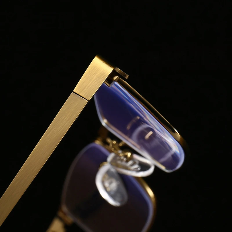 Zilead анти-голубые светло-Золотые очки для чтения в металлической оправе полурамки мужские деловые очки для дальнозоркости