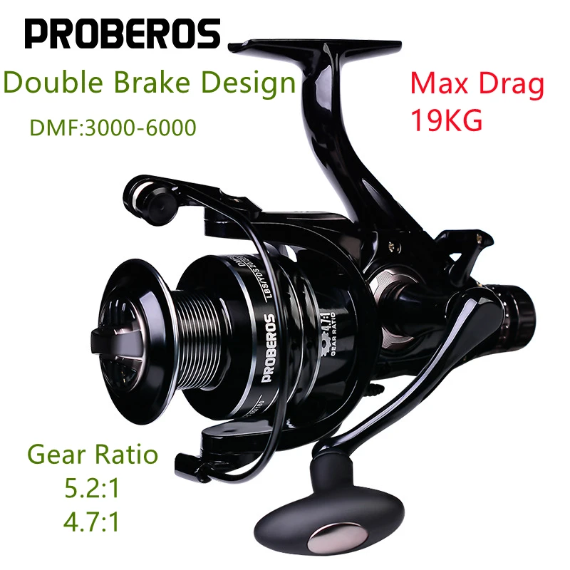 2021 New 19KG Max Drag Double Brake Design Fishing Reel Super Strong Carp Feeder Spinning Wheel Rod Combo | Спорт и развлечения