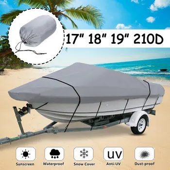 

17-19ft 210D Grey Boat Cover Waterproof Sunproof Anti UV Premium Heavy Duty Marine Grade Trailerable Canvas 600x300cm