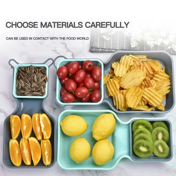 

10pcs/Set Dinner Plate Colorful Plastic Measure Spoon Portable Sugar Cake Baking Spoon Kitchen Vegetable Fruit Storage Tray