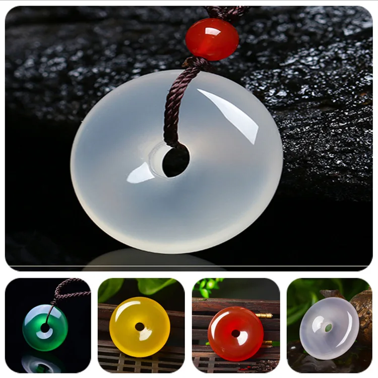 Натуральный агат безопасная Пряжка кулон бусы ожерелье очаровательные