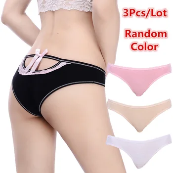 

Innsly 3 Pieces/Pack Panties Women Cotton Briefs Female Underwear Sexy Lace Panties Female Briefs Breathable Lady Panties