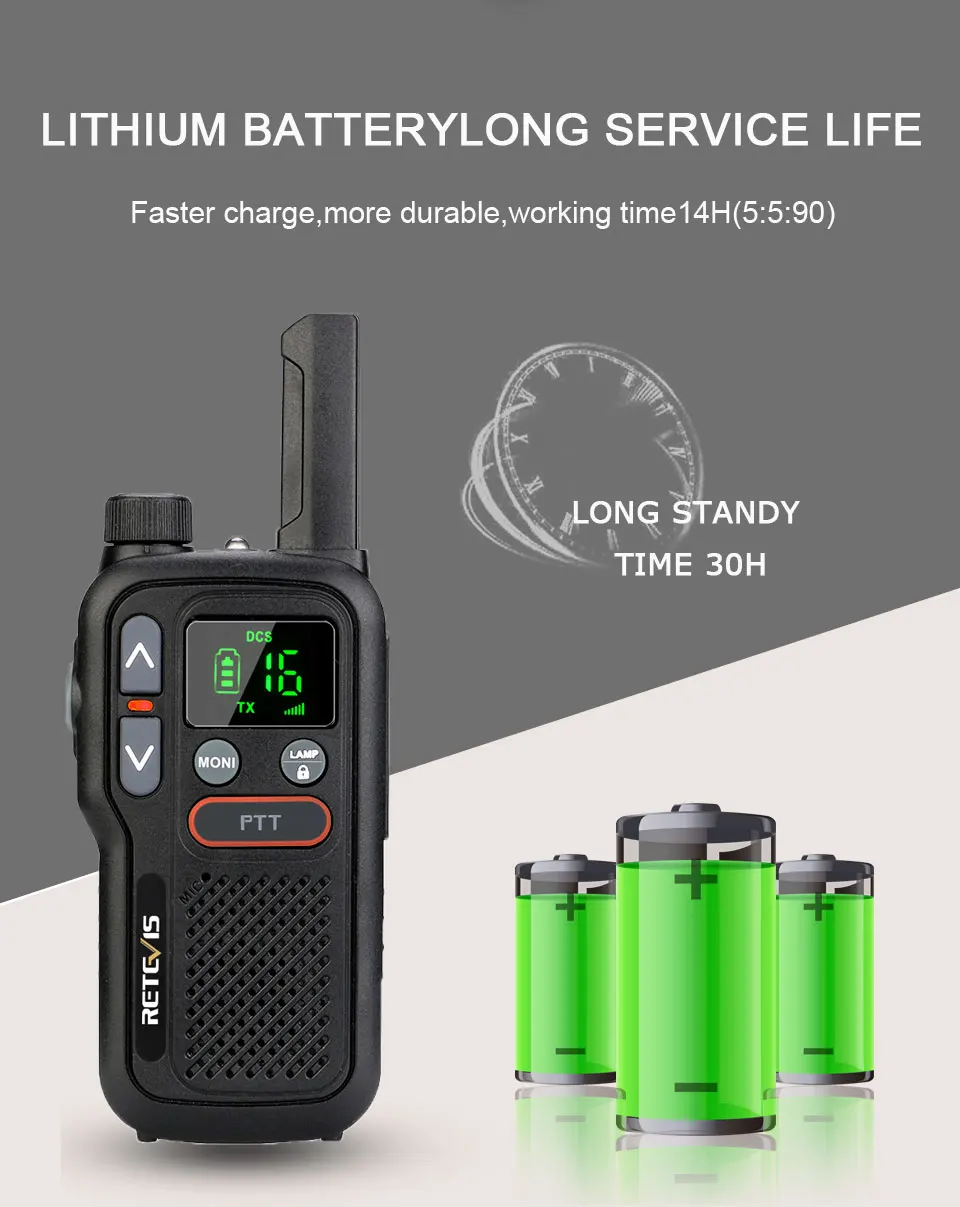 Retevis RB618 Mini Walkie Talkie Rechargeable Walkie-Talkies 1 or 2 pcs PTT  PMR446 Long Range Portable Two-way Radio For Hunting