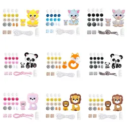 1Set Silicone Beads Food Grade Baby Teething Wooden Rodent BPA Free DIY Accessories Pacifier Chain Clips Baby Teether