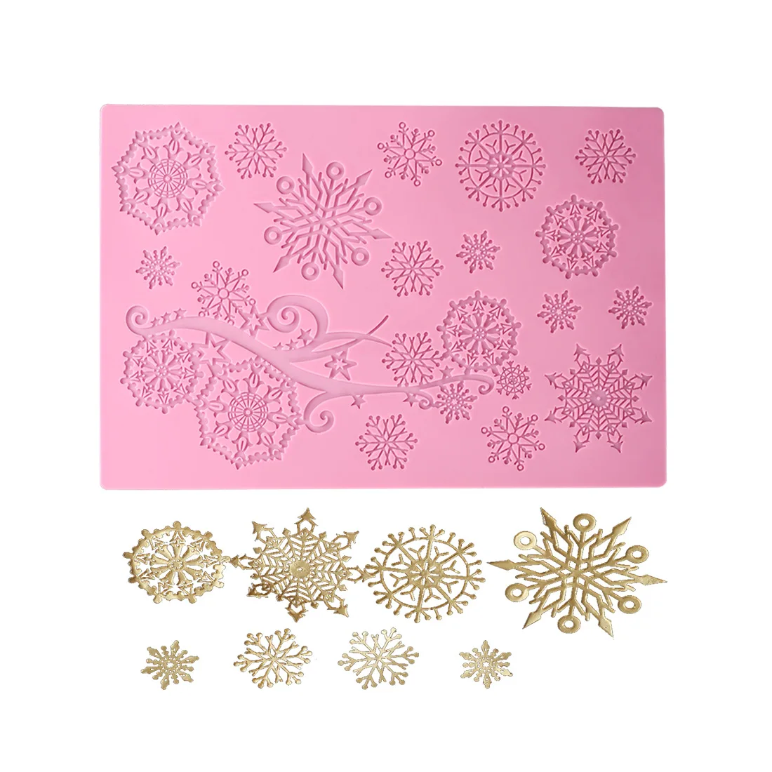 

Clay Mold Silicone Resin Snowflake Lace Mould 3d Wall Panel Design DIY UV Concrete Jewelry Accessories Fondant Clay Molds