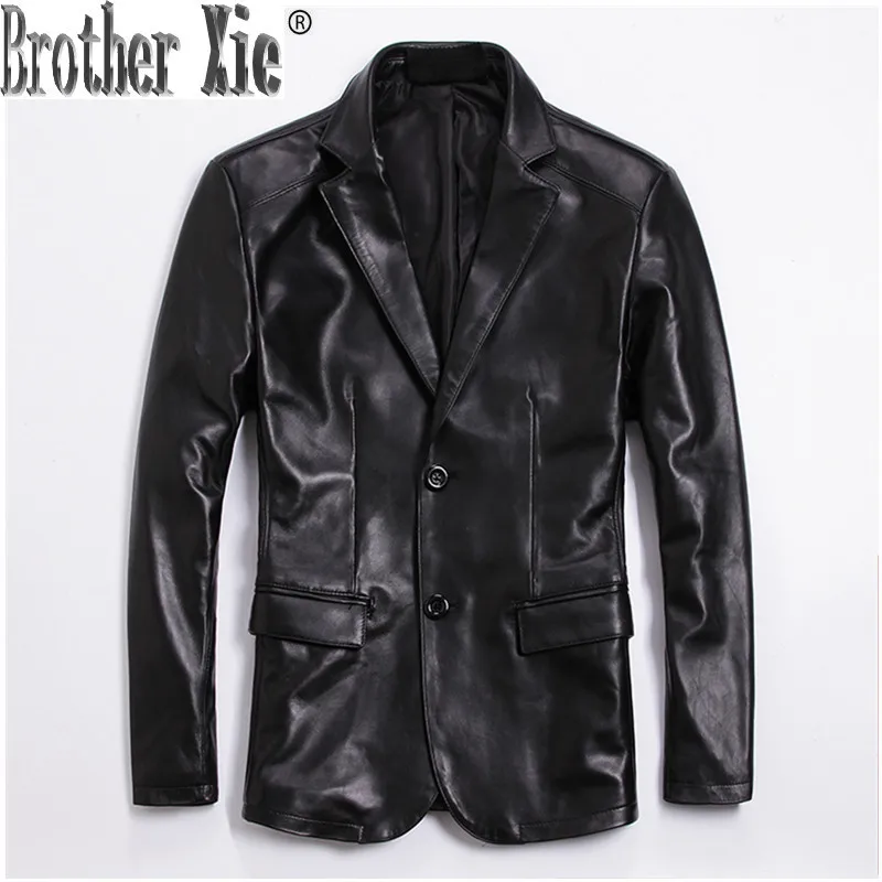 

Men's Real Leather Jacket 100% Sheepskin Coat Casual Leather Blazers Spring Autumn Genuine Leather Jackets 6-807 KJ2708