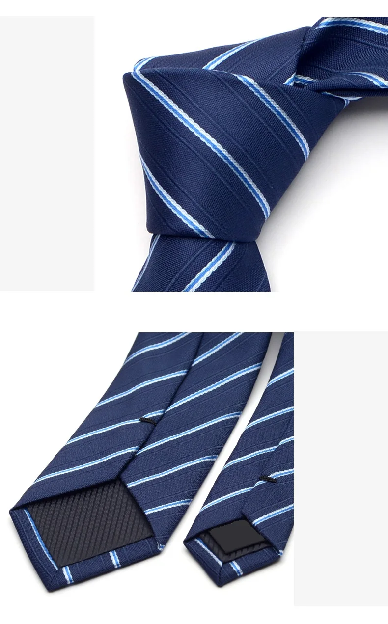 High Quality New Silk Wedding Ties for Men Tie slim 6cm Necktie Designers Brand blue striped Neck Tie with Gift Box