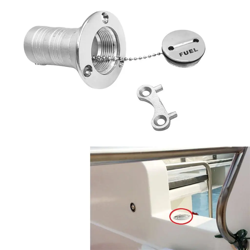 52mm Marine Boat Gas Fuel Tank Deck Fill Filler with Key 316 Stainless Steel