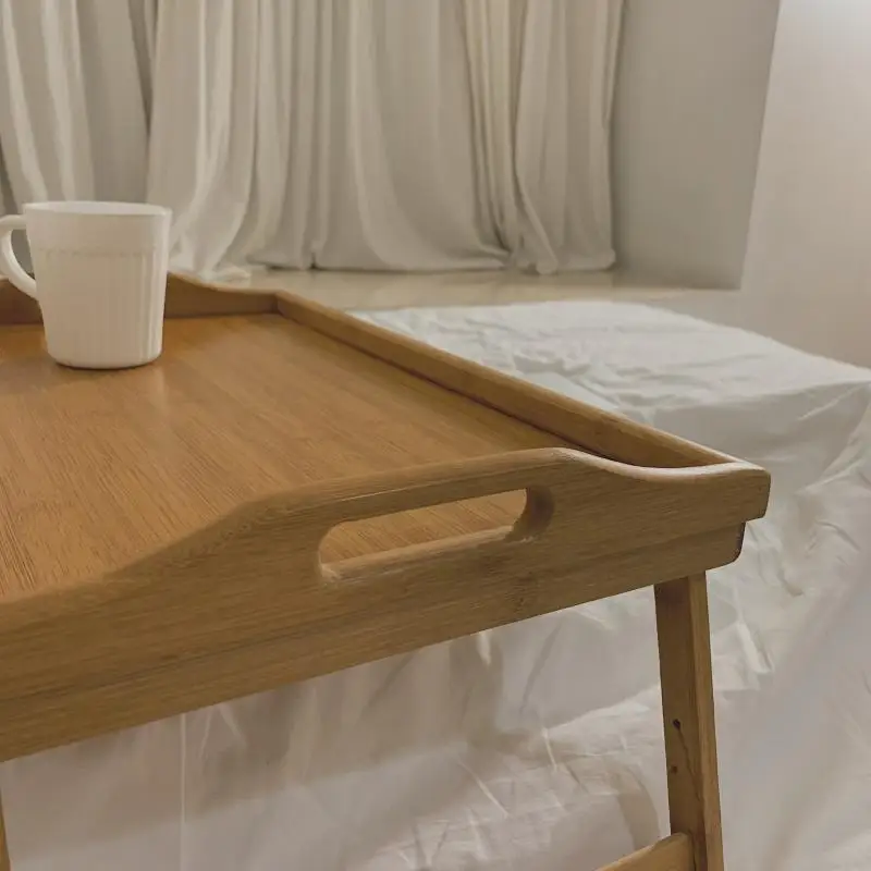 Складной Портативный Бамбуковый стол для ноутбука, простой обеденный столик для дивана, кровати, столик для ноутбука на кровать, столы для пикника