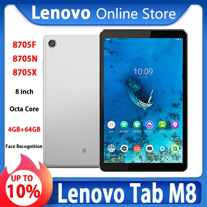 Lenovo Tab M8 Smart tablet 8705F/N 8 pulgadas 3G / 4G RAM 32G / 64G ROM Octa Core WiFi/LTE versión 5100mAh cara reconocimiento FHD dolby