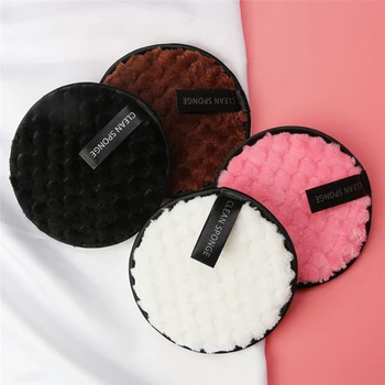 

1pc 3 colors Makeup Removers Makeup Remover towel Face Cleansing Cloth Pads Plush puff Fashion New Cleaning puff