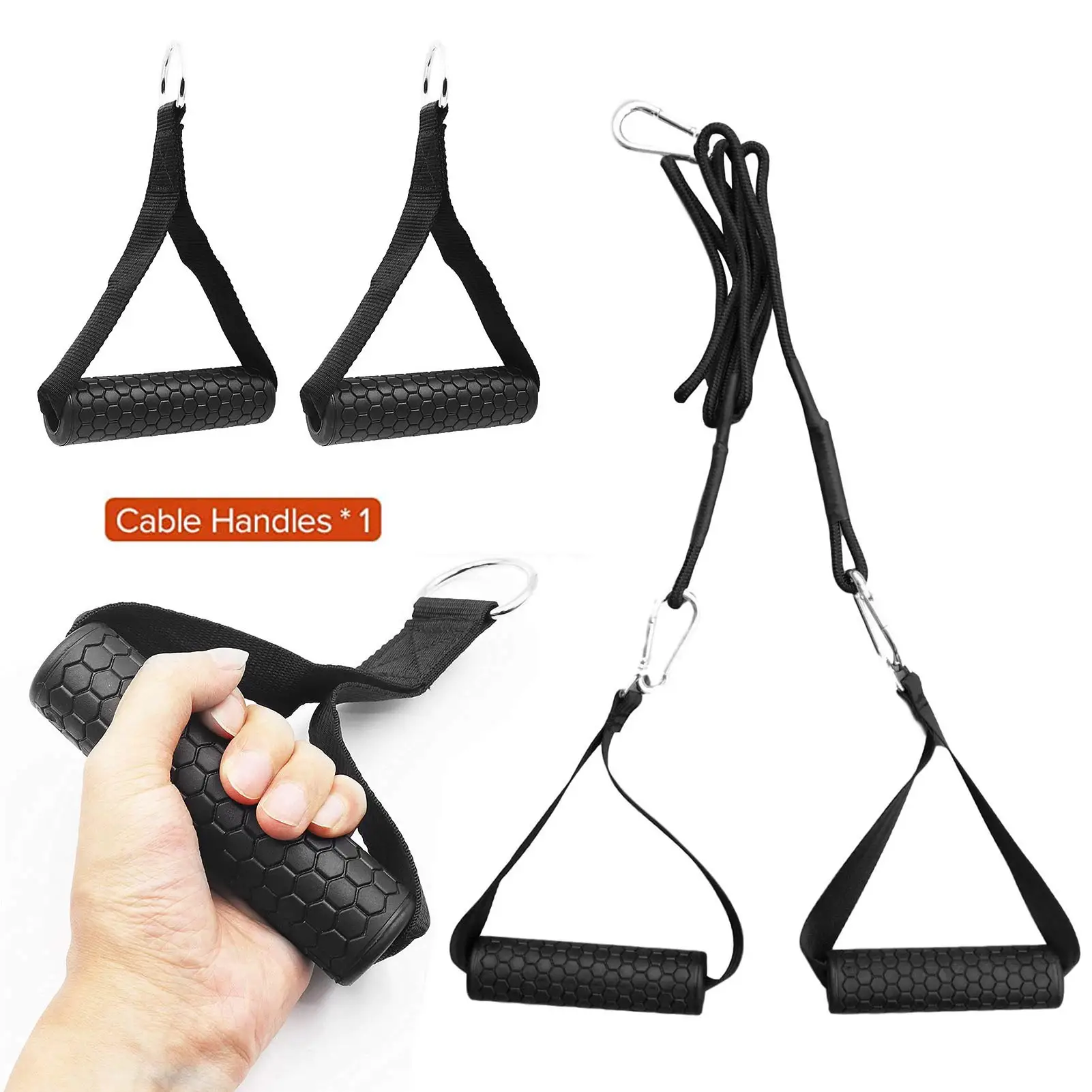 

Exercise Handles Grips Heavy-duty Cable Pulley Handles Equipment Strength Training Deadlift Pull-up Workout Belts