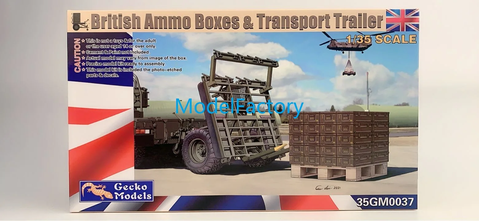 

Модели Gecko 35GM0037 1/35, британские коробки для боеприпасов и транспортный прицеп, комплект моделей