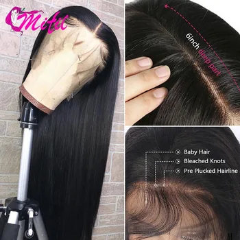 

Lace Front Human Hair Wigs Indian 13x6 Lace Front Wig Transparent Lace 360 Lace Frontal Wig Straight Human Hair 150% Mifil