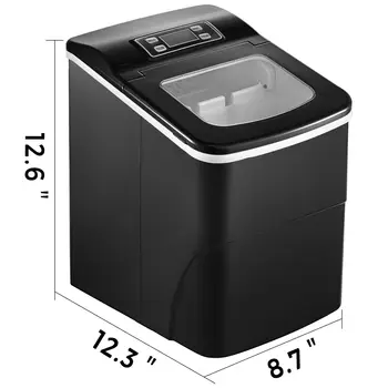

12kg / 24H rugged portable ice maker food grade container 2.2 liter water tank kitchen bullet fast ice making