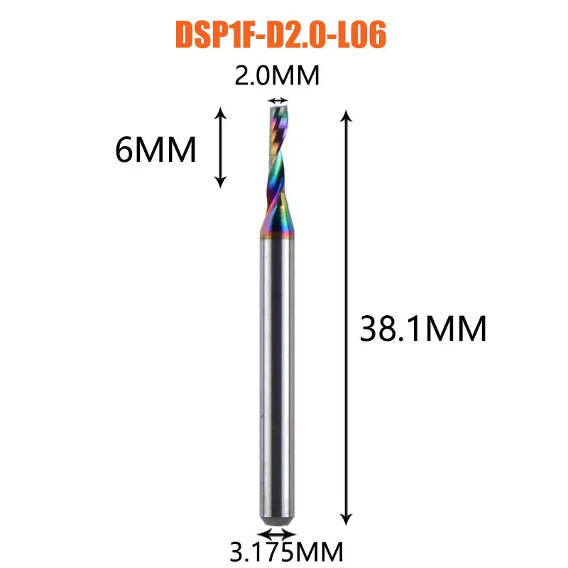 1pc AAAAA Single Flute Carbide Spiral End Mill 3.175,4,5,6mm Aluminum Milling Cutter Engraving Woodworking Acrylic DLC Coating image 14