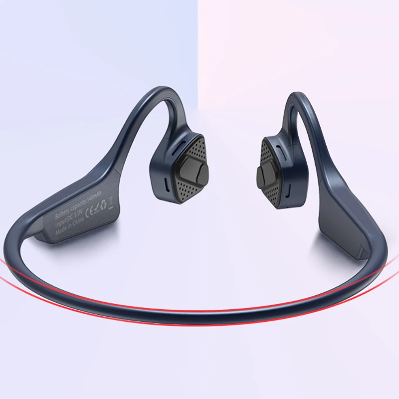 Black Technology Bone Conduction Bluetooth Earphones Ear Hook Wireless Headset Subwoofer Bilateral Stereo with Microphone Earbud