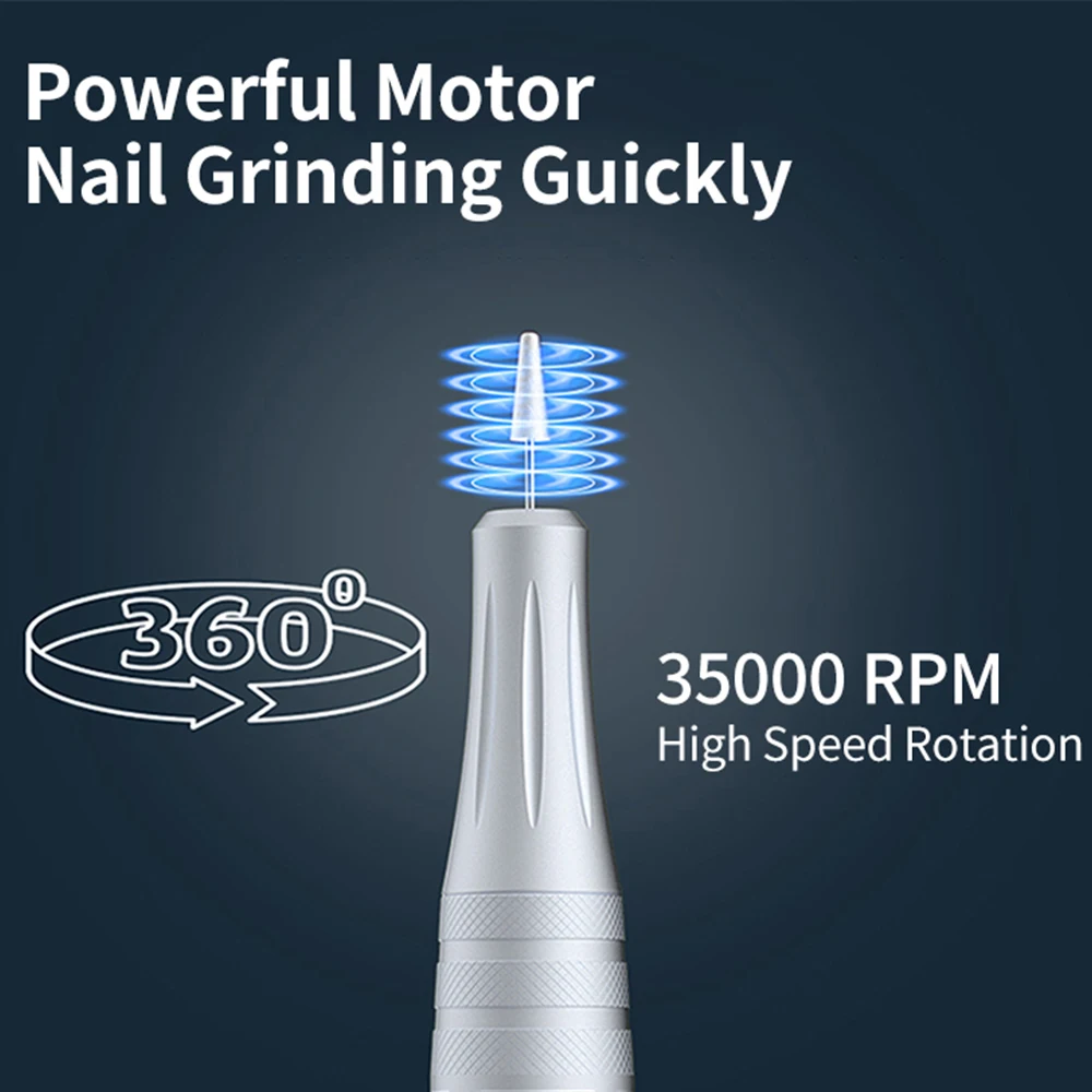 35000RPM Nail Drill Machine Cordless Electric Pedicure Manicure Nail Polishing Pen With UV Nail Dryer Lamp For Acrylic Gel Nails 4