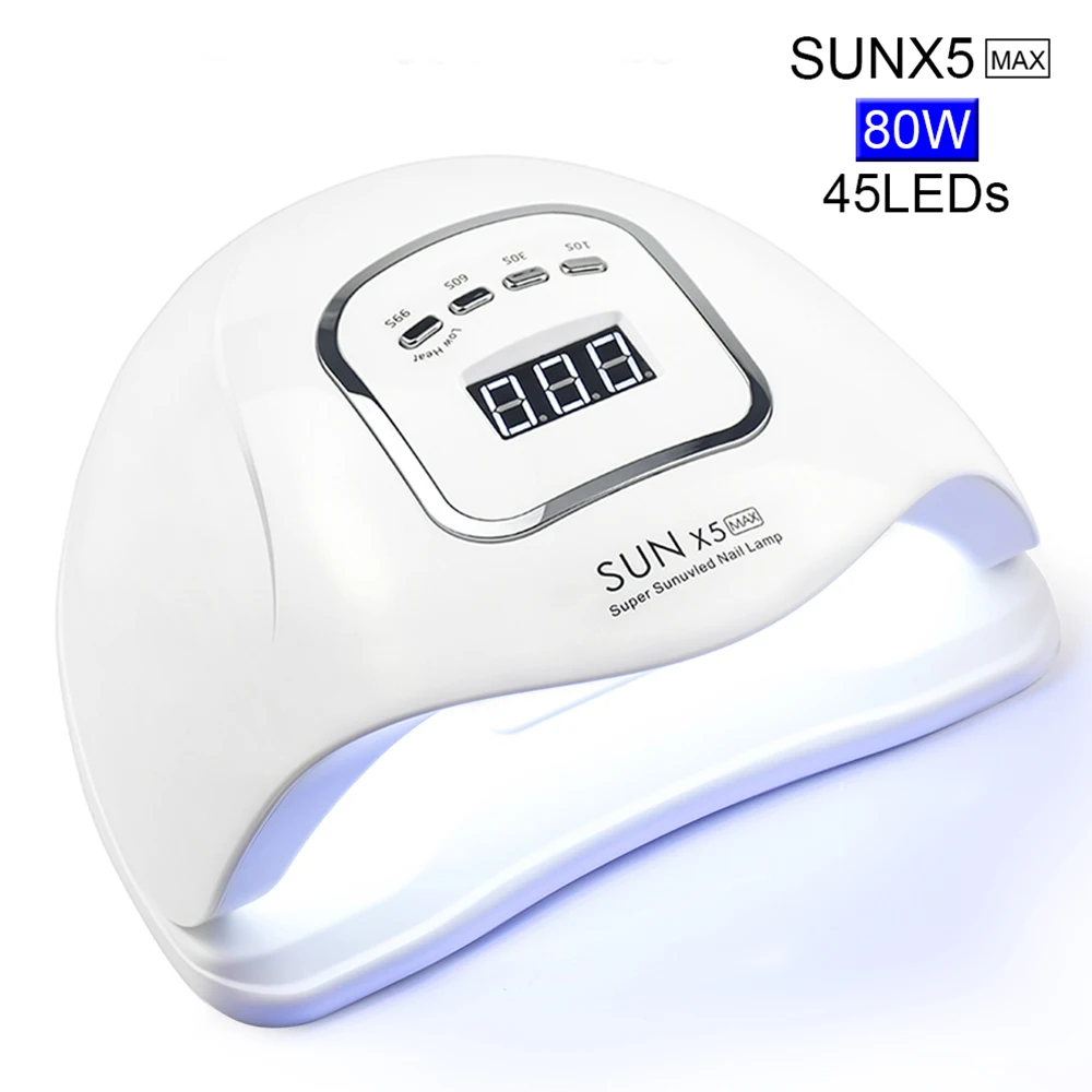 

80W 45pcs LEDs SUNX5MAX UV Lamp LED Nail Dryer For All Gel Polish Dual Power Quick Drying With Auto Sensor Manicure Salon Lamp